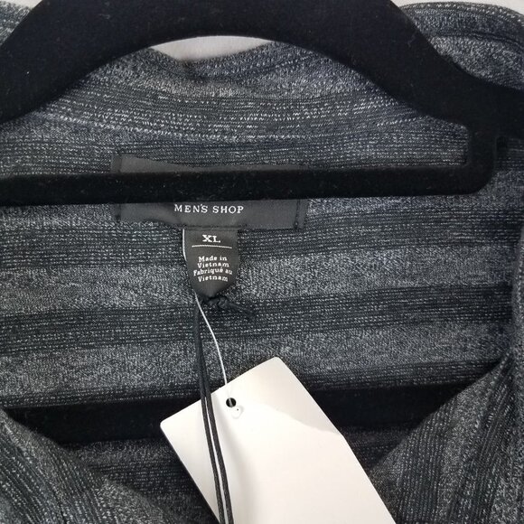 NEW Nordstrom Men's Shop XL Short sleeve Shirt Gray Black Mini Stripe NWT $49 - Picture 5 of 11